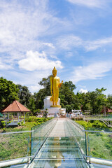 Chiangkhan, Loei, Thailand - 21 September 2023 : The Big Buddha statue at Chiangkhan skywalk Phu khok ngio, Chiang khan district Loei Province, Thailand.