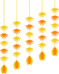 Decorative floral hanging festive element