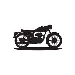 Fototapeta premium Classic vintage motorcycle silhouette vector graphic illustration. An iconic motorbike symbol for transport and lifestyle design, isolated on a white background