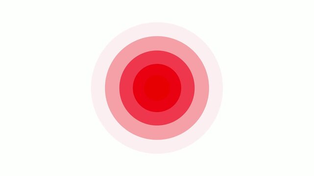 Red dot isolated on white background, a simple graphic element and icon