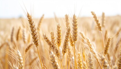 Fototapeta premium Golden wheat field under bright sun