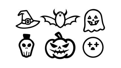 halloween icons set