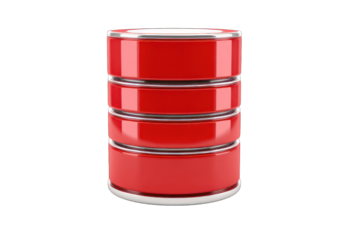 Red cylindrical data storage icon
