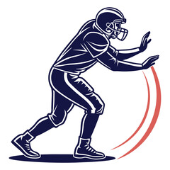 Naklejka premium Football player pushing forward with red motion lines