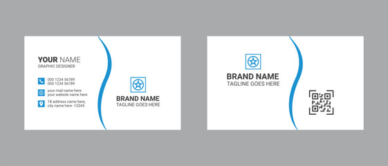 simple double sided business card template design and visiting card design