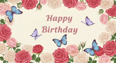 Floral birthday greeting background