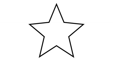 Obraz premium Simple white star outline graphic design element