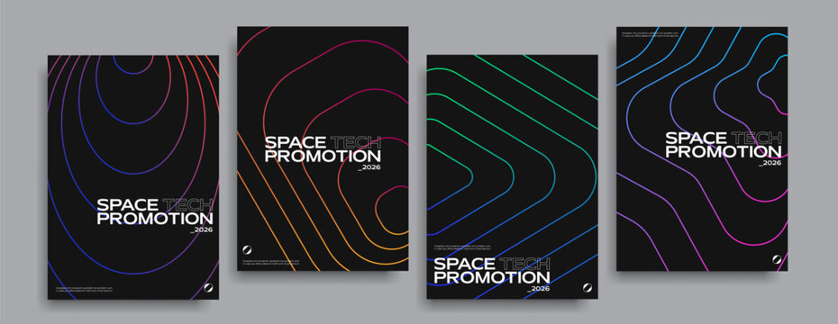 Hi-tech minimal covers design. Annual report template.