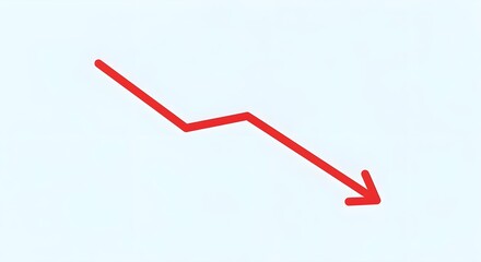 Red downward arrow indicating a decline or negative trend on a light background.