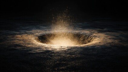 Dark hole glowing with ethereal light