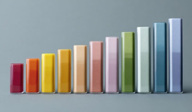 Colorful, ascending bar graph