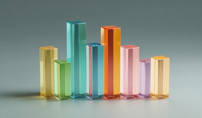 Colorful translucent bar graph on a muted background