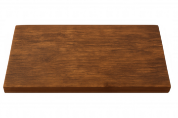 Rectangular wooden board with visible wood grain, isolated on transparent background, ideal for product placement or design compositions