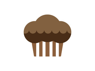 チョコレートマフィンのアイコンのイラスト