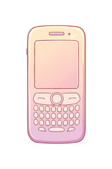 Stylized retro pink phone illustration on black background for nostalgic design projects