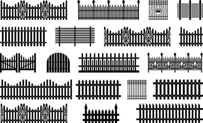 Wooden Fence eps, Vector Images Black and White