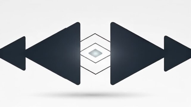 Abstract geometric arrows and diamond shape minimal vector design on white background
