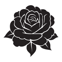 Black and white rose vector illustration for a seamless floral pattern design