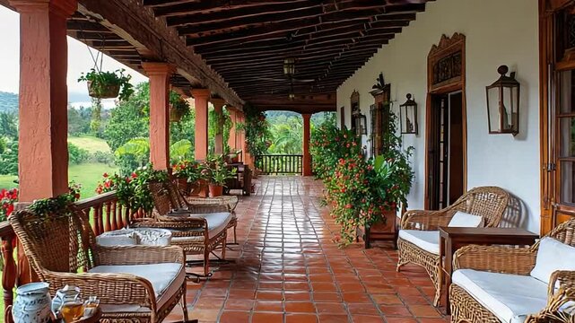 traditional colombian house interior hacienda cafetera tradicional video