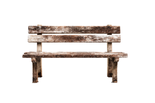 Wooden park bench, weathered