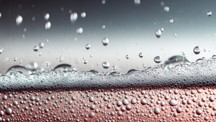 Close-up of foamy liquid with droplets