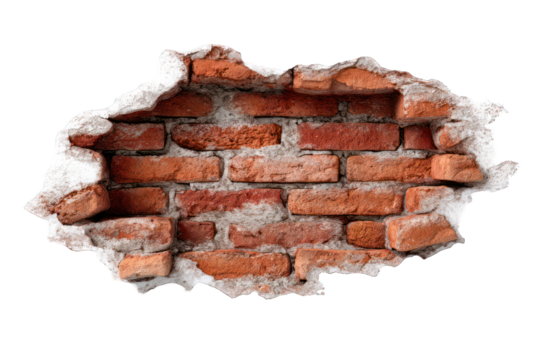 A hole in a brick wall