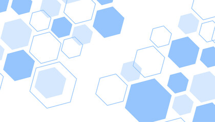 Abstract blue hexagon shape for frame illustration design