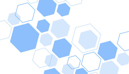 Abstract blue hexagon shape for frame illustration design