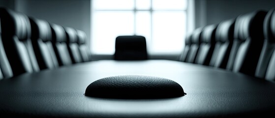 Empty conference room table with chairs