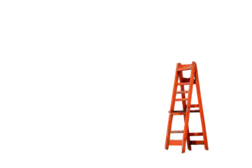 Red ladder against black background