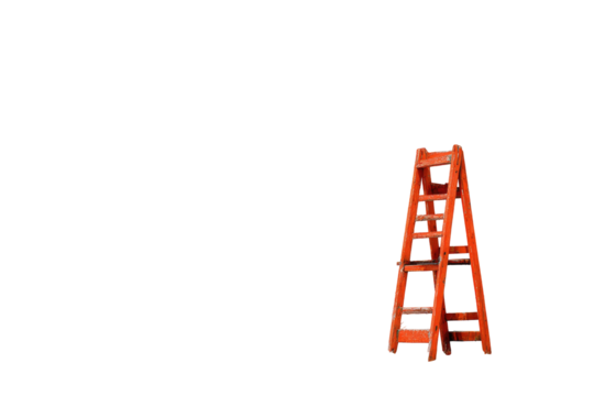 Red ladder against black background