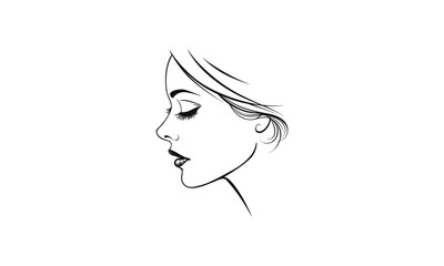 Woman Face Line Art