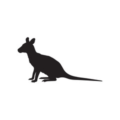 Kangaroo silhouette vector flat design.