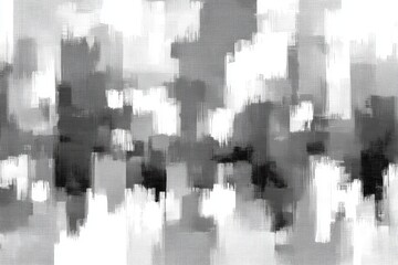 Abstract grayscale painting with textured blocks