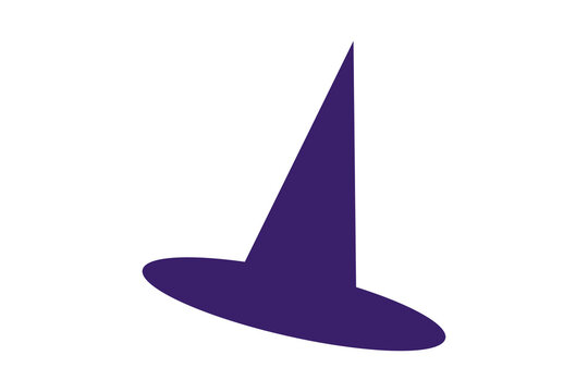 Cartoon witch hat PNG illustration on transparent background. Spooky Halloween costume accessory with magical fantasy theme. Perfect for digital art, party invitations, seasonal decorations and design