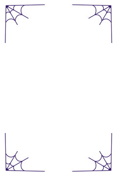 Vector illustration of a fun spider web frame design. Decorative Halloween border with spooky cobwebs, perfect for party invitations, seasonal graphics, creepy backgrounds, and holiday projects. PNG