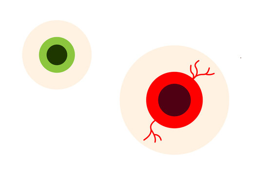 Set of creepy Halloween eyeball graphics. Spooky monster eye and bloodshot eyeball illustration. Isolated PNG perfect for seasonal, scary themes, trick treat, holiday decoration. High res PNG