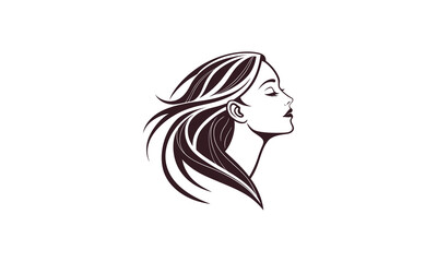 Stylish Woman Hair Flow SVG