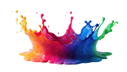 Vibrant multicolored paint splash