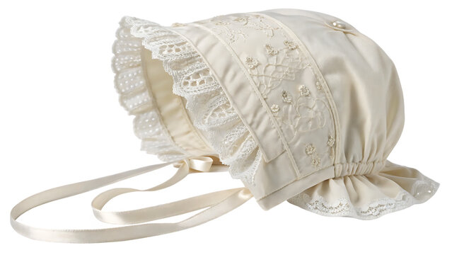 A realistic image of a classic bonnet in women&rsquo;s fashion cut out on PNG. AI GENERATED.
