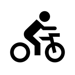 Vector art of bicycle icon of a person riding a bike