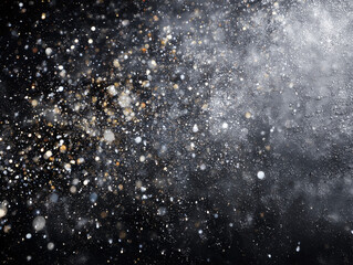 Obraz premium Abstract Glowing Dust Particles on Black Background