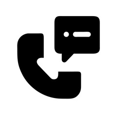 Vector art of phone with chat bubble icon for communication