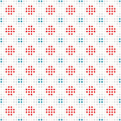 Pink vector polka dot pattern with hearts and seamless texture for retro fabric design