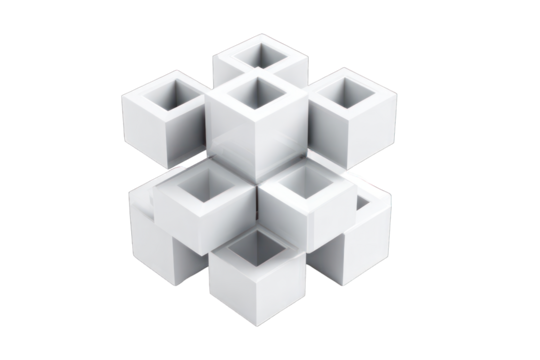 Abstract geometric pattern of interconnected cubes