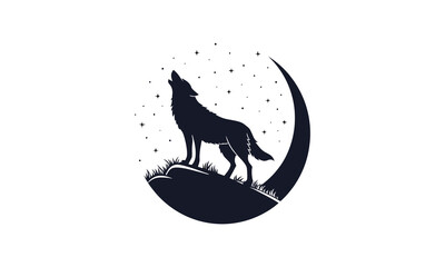 Wolf Howling at Moon