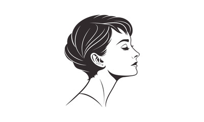Short Hair Girl Profile Silhouette