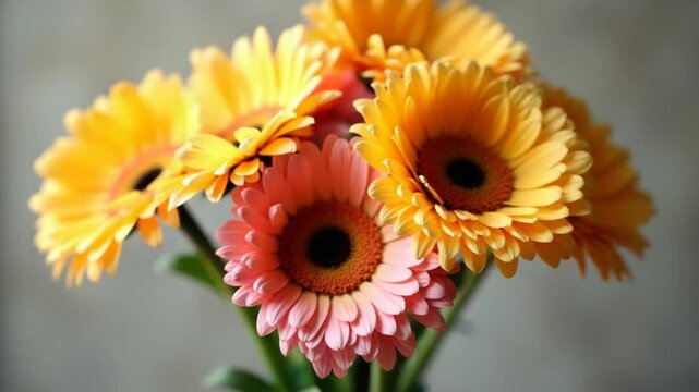 A bouquet of bright flowers as a gift