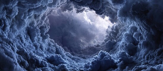 Dramatic cloudscape with a light source