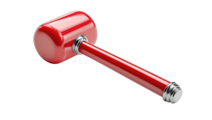 Red mallet, angled view